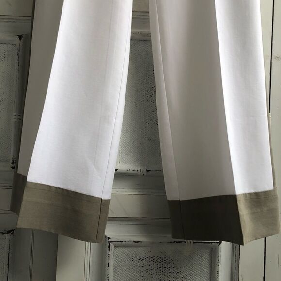 🎃BANANA REPUBLIC WHITE W/ BEIGE COLORBLOCK PANT - Picture 4 of 8